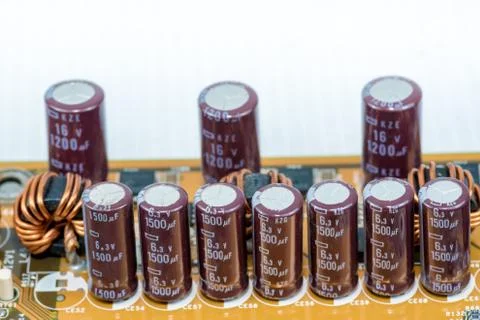 Close up of Electronic Circuits in Technology on  Mainboard Photos