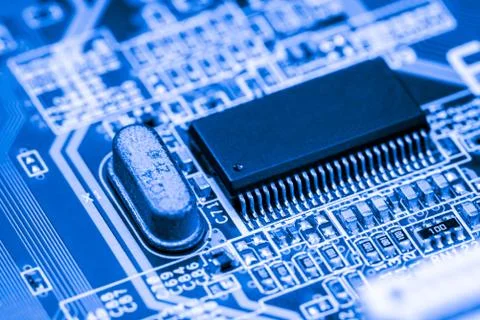 Close up of Electronic Circuits in Technology on  Mainboard Stock Photos