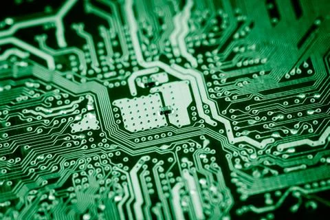 Close up of Electronic Circuits in Technology on  Mainboard Stock Photos
