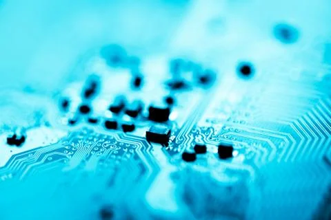 Close up of Electronic Circuits in Technology on  Mainboard Stock-Fotos
