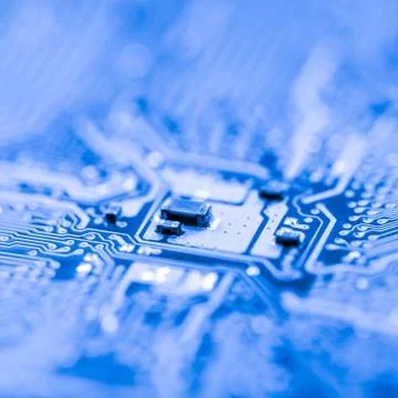 Close up of Electronic Circuits in Technology on  Mainboard Stock Photos