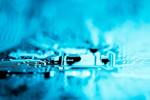 Close up of Electronic Circuits in Technology on  Mainboard Stock Photos