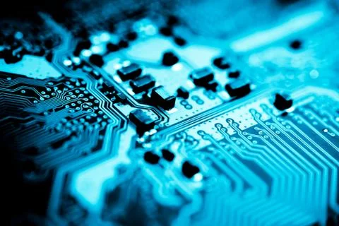 Close up of Electronic Circuits in Technology on  Mainboard Stock-Fotos