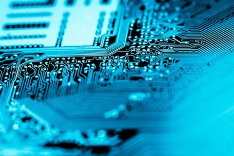 Close up of Electronic Circuits in Technology on  Mainboard Stock Photos