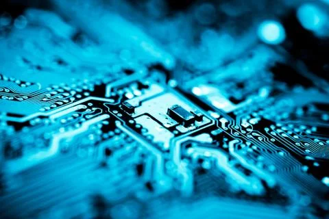 Close up of Electronic Circuits in Technology on  Mainboard Stock-Fotos