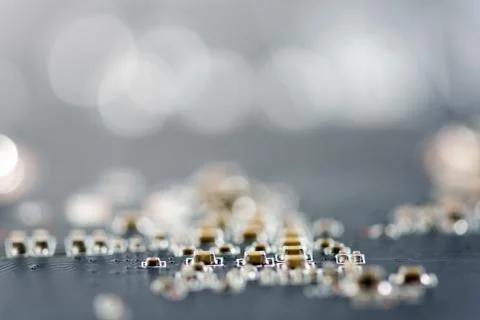 Close up of Electronic Circuits in Technology on  Mainboard Stock Photos