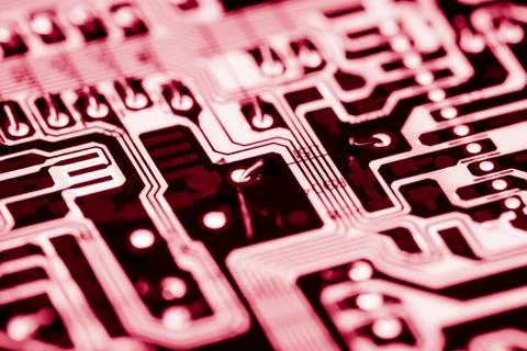 Close up of Electronic Circuits in Technology on  Mainboard 写真素材