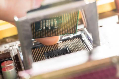 Close up of Electronic Circuits in Technology on  Mainboard Stock-Fotos