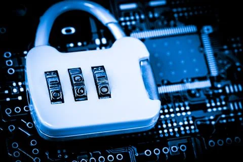 Close up of Electronic Circuits in Technology on  Mainboard Stock Photos