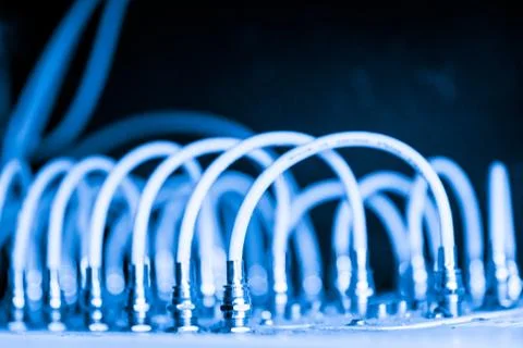 Close up of Electronic Circuits in Technology on  Mainboard Stock Photos