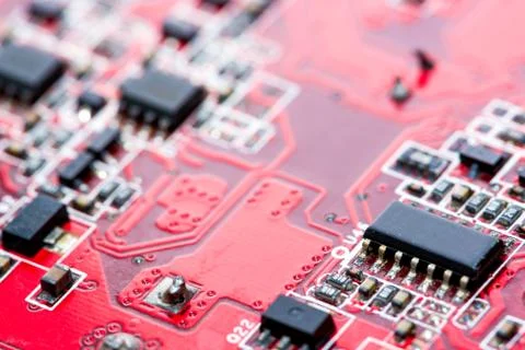 Close up of Electronic Circuits in Technology on  Mainboard Stock Photos