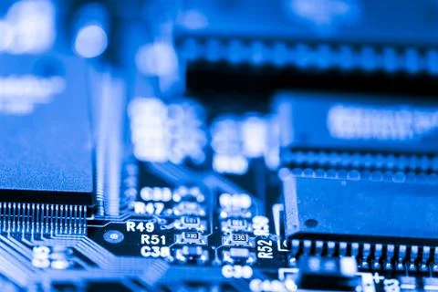 Close up of Electronic Circuits in Technology on  Mainboard Stock-Fotos