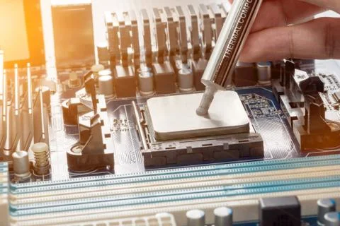 Close up of Electronic Circuits in Technology on  Mainboard Stock Photos
