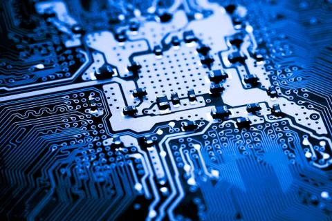 Close up of Electronic Circuits in Technology on  Mainboard Stock Photos