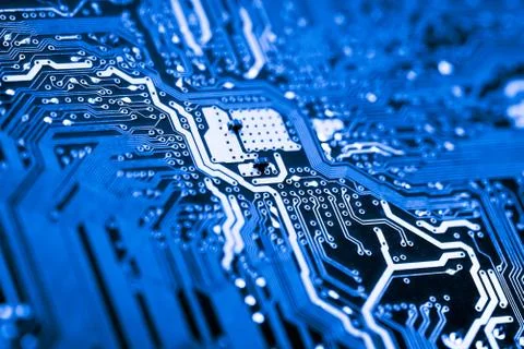 Close up of Electronic Circuits in Technology on  Mainboard Stock Photos