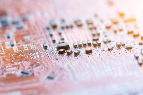 Close up of Electronic Circuits in Technology on  Mainboard Stock Photos