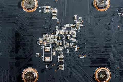 Close up of Electronic Circuits in Technology on  Mainboard Stock Photos