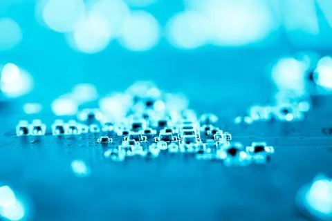 Close up of Electronic Circuits in Technology on  Mainboard Stock Photos