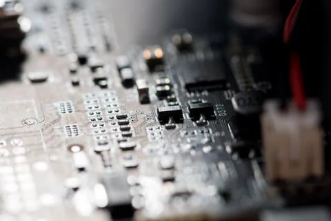 Close up of Electronic Circuits in Technology on  Mainboard Stock Photos