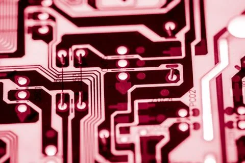 Close up of Electronic Circuits in Technology on  Mainboard 스톡 사진
