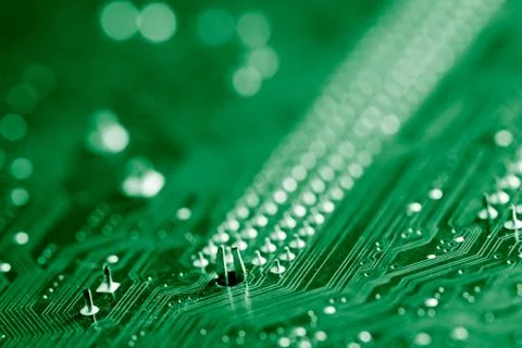 Close up of Electronic Circuits in Technology on  Mainboard Stock-Fotos