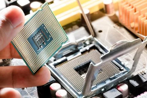 Close up of Electronic Circuits in Technology on  Mainboard Stock-Fotos
