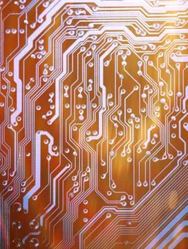 Close up of Electronic Circuits in Technology on  Mainboard 스톡 사진