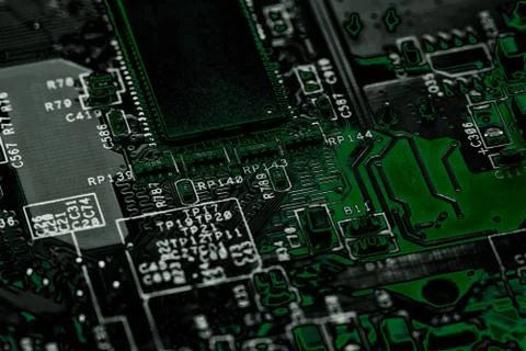 Close up of Electronic Circuits in Technology on  Mainboard Stock-Fotos