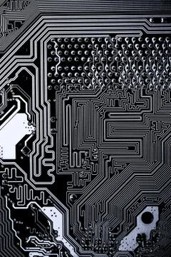 Close up of Electronic Circuits in Technology on  Mainboard Stock Photos