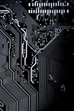 Close up of Electronic Circuits in Technology on  Mainboard Stock Photos