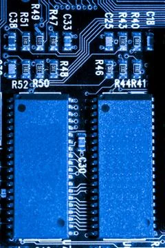 Close up of Electronic Circuits in Technology on  Mainboard Stock Photos