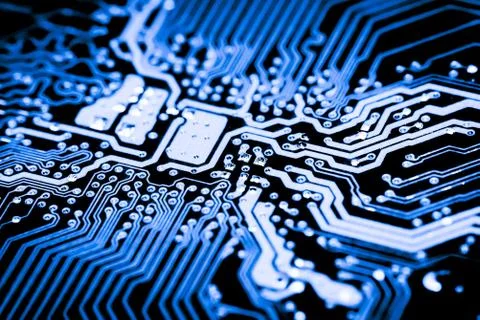 Close up of Electronic Circuits in Technology on  Mainboard Stock Photos