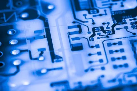 Close up of Electronic Circuits in Technology on  Mainboard Фото