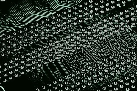 Close up of Electronic Circuits in Technology on  Mainboard Stock Photos