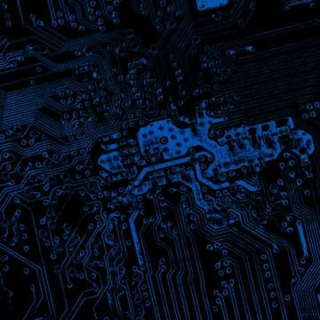 Close up of Electronic Circuits in Technology on  Mainboard 写真素材