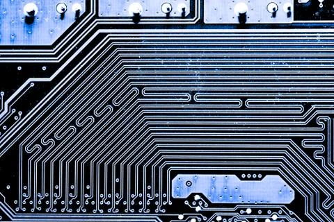 Close up of Electronic Circuits in Technology on  Mainboard Stock Photos