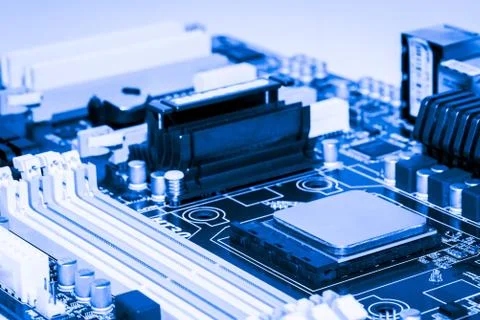 Close up of Electronic Circuits in Technology on  Mainboard Stock-Fotos