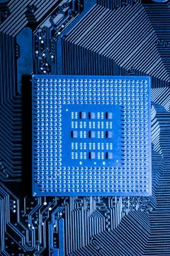 Close up of Electronic Circuits in Technology on  Mainboard Stock Photos
