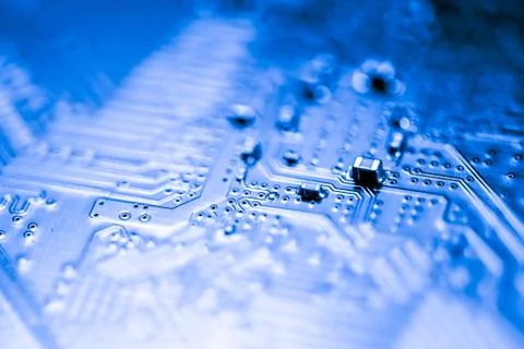 Close up of Electronic Circuits in Technology on  Mainboard Stock Photos