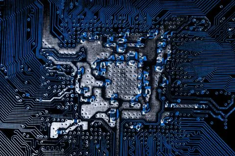 Close up of Electronic Circuits in Technology on  Mainboard Stock Photos