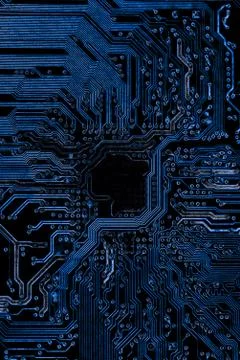 Close up of Electronic Circuits in Technology on  Mainboard Stockfoto's