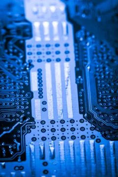 Close up of Electronic Circuits in Technology on  Mainboard Stock Photos