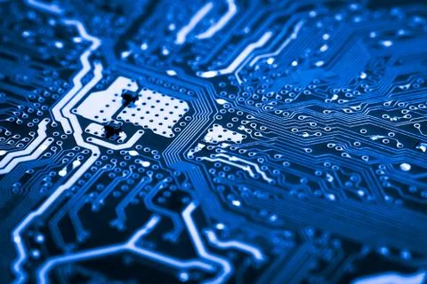 Close up of Electronic Circuits in Technology on  Mainboard 写真素材