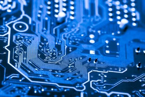 Close up of Electronic Circuits in Technology on  Mainboard Stock Photos