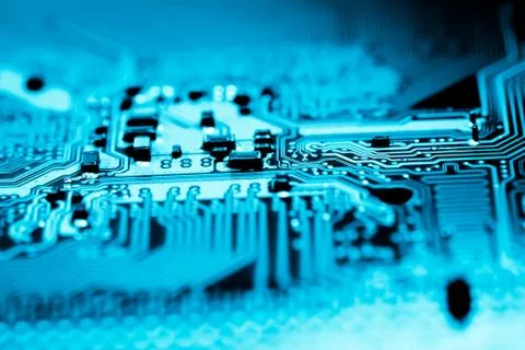 Close up of Electronic Circuits in Technology on  Mainboard Фото