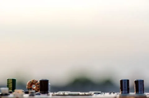 Close up of Electronic Circuits in Technology on  Mainboard Stock Photos