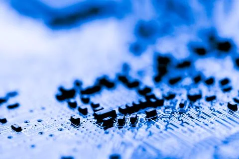 Close up of Electronic Circuits in Technology on  Mainboard 스톡 사진