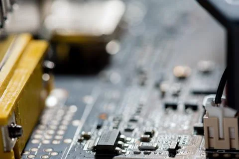 Close up of Electronic Circuits in Technology on  Mainboard Фото