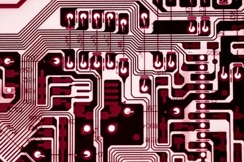 Close up of Electronic Circuits in Technology on  Mainboard 库存照片