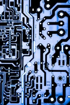 Close up of Electronic Circuits in Technology on  Mainboard Stock-Fotos